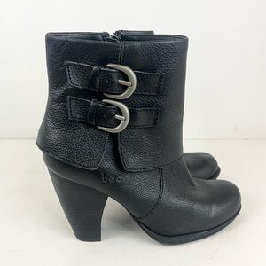 BOC Trapise Ankle Booties Boots Black Leather Side Zip Size 6 / 36.5